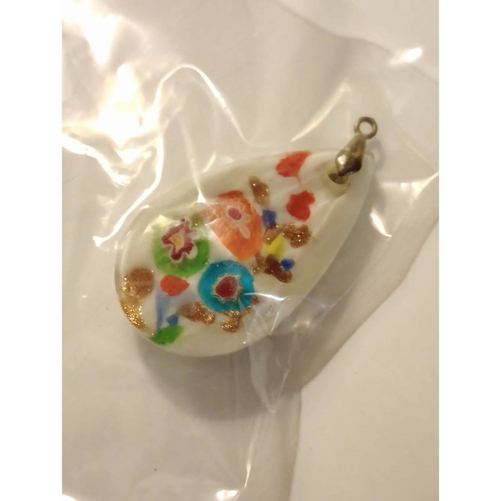 Fusion Glass Colorful Fun Flower Pendant